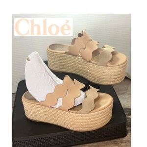 CHLOÉ Lauren Wave Scalloped Accent Espadrilles